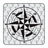 ROSA DE LOS VIENTOS' 'vv0771' Compass Die Cut Sticker 2