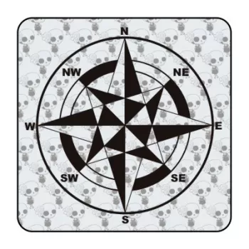 ROSA DE LOS VIENTOS' 'vv0771' Compass Die Cut Sticker