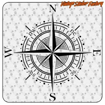 ROSA DE LOS VIENTOS' 'vv0874' Compass Die Cut Sticker