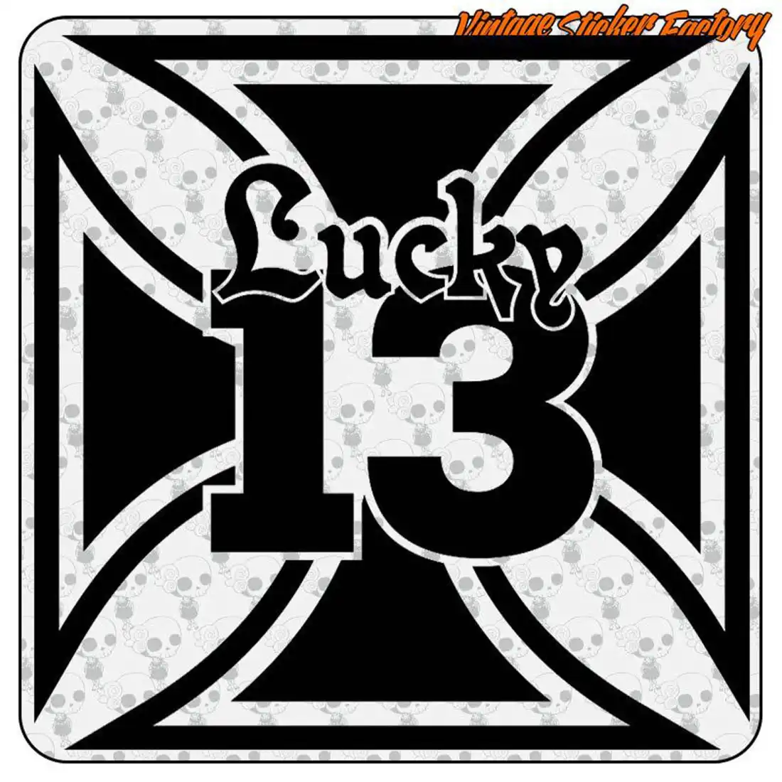 thumbnail image 2 of Miss B Haven Pin Up Sticker – Lucky 13 Poker Tattoo V8 Decal – Hot Rod Pu054 2 of 4