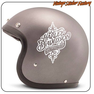 2 Harley Davidson Sticker aufkleber Helm Motorradhelm 10 cm Farbe Vinyl  Weiß