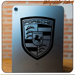 Pegatina con diseño de emblema Porsche para decoración automovilística y garaje