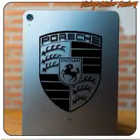 Pegatina con logo Porsche en vinilo de corte decorativo