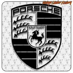 Pegatina con logo Porsche en vinilo de corte decorativo