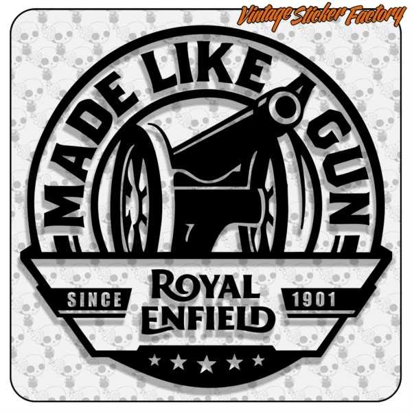 Pegatina ROYAL ENFIELD - MADE LIKE A GUN. Comprar pegatinas.