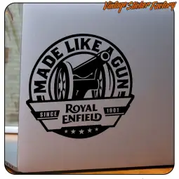 ROYAL ENFIELD - MADE LIKE A GUN STICKER. BUY VINYL STICKERS. 2