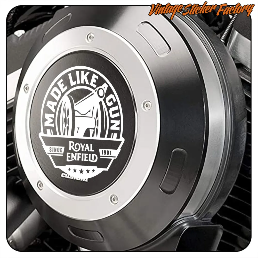 Pegatina ROYAL ENFIELD - MADE LIKE A GUN. Comprar pegatinas.