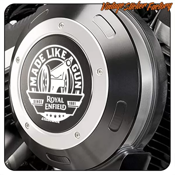 ROYAL ENFIELD - MADE LIKE A GUN STICKER. BUY VINYL STICKERS.