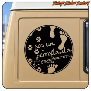 AUTOCOLLANT SOY UN PERROFLAUTA. ACHETEZ DES AUTOCOLLANTS EN VINYLE.