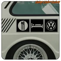 ESSEN, SCHLAFEN, VOLKSWAGEN AUFKLEBER. KAUFEN SIE VINYLAUFKLEBER.