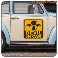 TEUFEL IM AUTO AUFKLEBER. KAUFEN SIE VINYLAUFKLEBER.