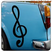 TREBLE CLEF STICKER. BUY VINYL STICKERS.