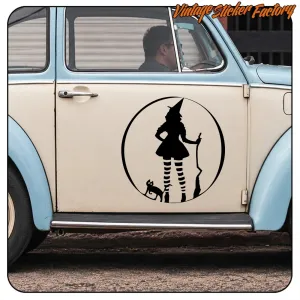 HEXE UND KATZE AUFKLEBER. KAUFEN SIE VINYLAUFKLEBER.