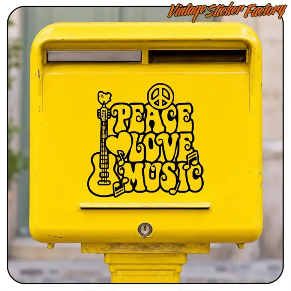 PEACE LOVE MUSIC STICKER. BUY VINYL STICKERS.