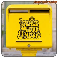 AUTOCOLLANT PEACE LOVE MUSIC. ACHETEZ DES AUTOCOLLANTS EN VINYLE.