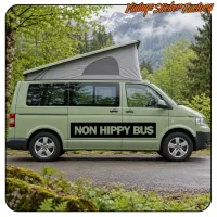 NON HIPPY BUS AUFKLEBER. KAUFEN SIE VINYLAUFKLEBER.