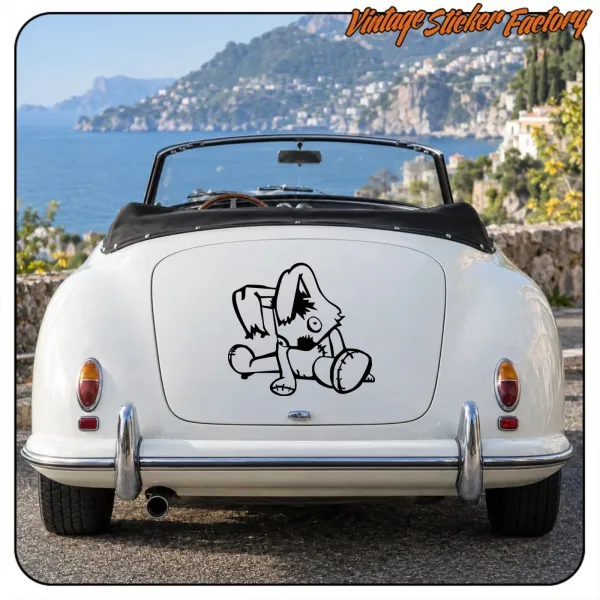 RAG RABBIT STICKER. BUY VINYL STICKERS.