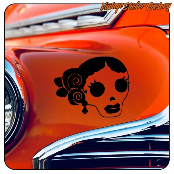 SKULL DAY OF THE DEAD STICKER. BUY VINYL STICKERS.