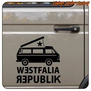 WESTFALIA REPUBLIK AUFKLEBER. KAUFEN SIE VINYLAUFKLEBER.