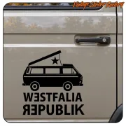 WESTFALIA REPUBLIK AUFKLEBER. KAUFEN SIE VINYLAUFKLEBER.