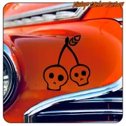 CHERRY SKULL STICKER. BUY VINYL STICKERS.