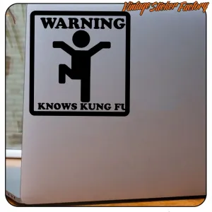 WARNUNG, ER KENNT KUNG FU AUFKLEBER. KAUFEN SIE VINYLAUFKLEBER.