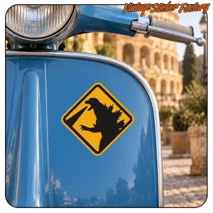 CAUTION GODZILLA STICKER. BUY VINYL STICKERS.