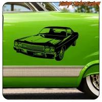 Vinilo de coche clásico americano sobre carrocería verde