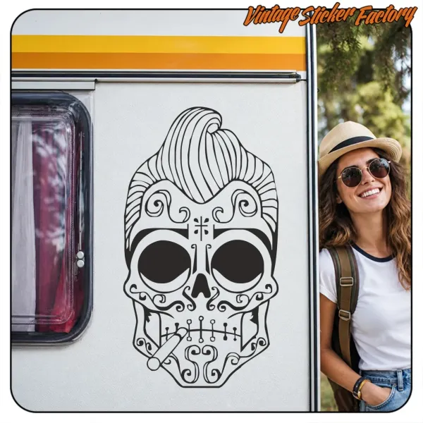 AUTOCOLLANT SUGAR SKULL -1. ACHETEZ DES AUTOCOLLANTS EN VINYLE.