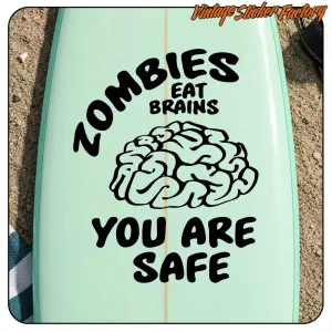 ZOMBIES EAT BRAINS STICKER. BUY VINYL STICKERS.