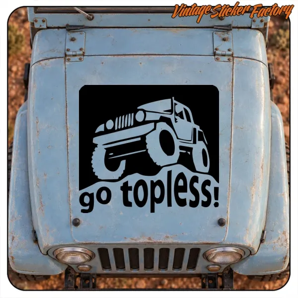 Pegatina Go Topless - Jeep. Comprar pegatinas.