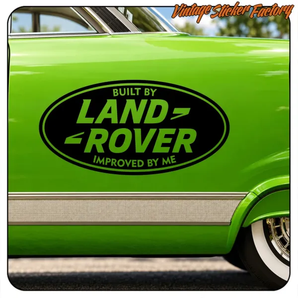 LAND ROVER WURDE VON MIR VERBESSERT AUFKLEBER. KAUFEN SIE VINYLAUFKLEBER.