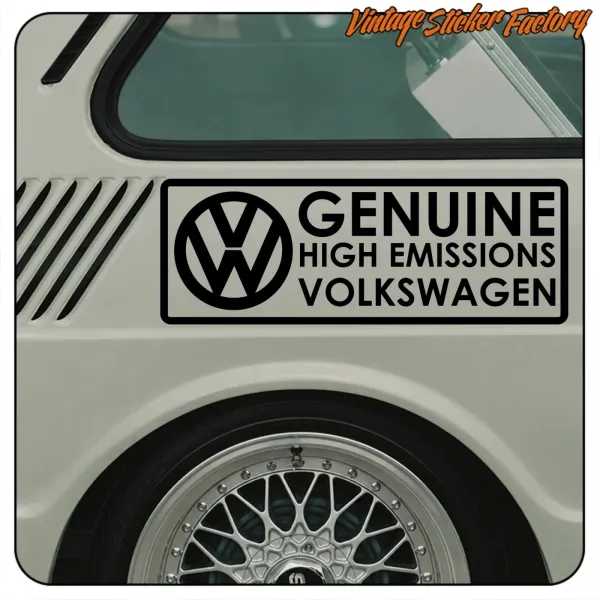 ECHTE VOLKSWAGEN MIT HOHEN EMISSIONEN AUFKLEBER. KAUFEN SIE VINYLAUFKLEBER.