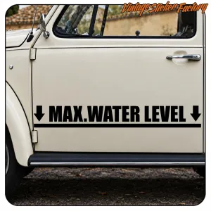 MAX WATER LEVEL STICKER. BUY VINYL STICKERS.