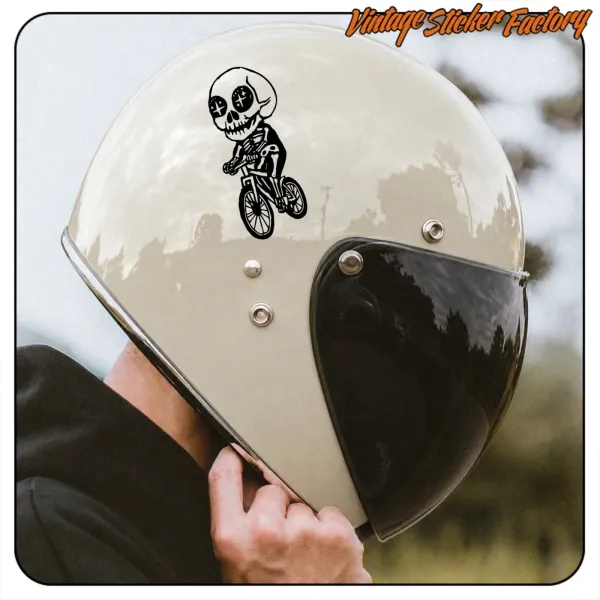AUTOCOLLANT CRÂNE À VÉLO. ACHETEZ DES AUTOCOLLANTS EN VINYLE.