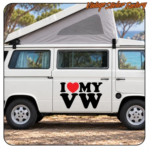 I LOVE MY VW Aufkleber aus Vinylfolie