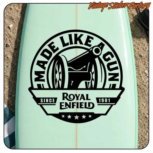 ROYAL ENFIELD - MADE LIKE A GUN STICKER. BUY VINYL STICKERS.