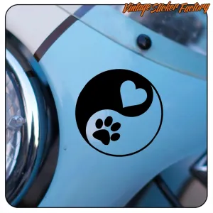 Pegatina DOG LOVE YING YANG. Comprar pegatinas.