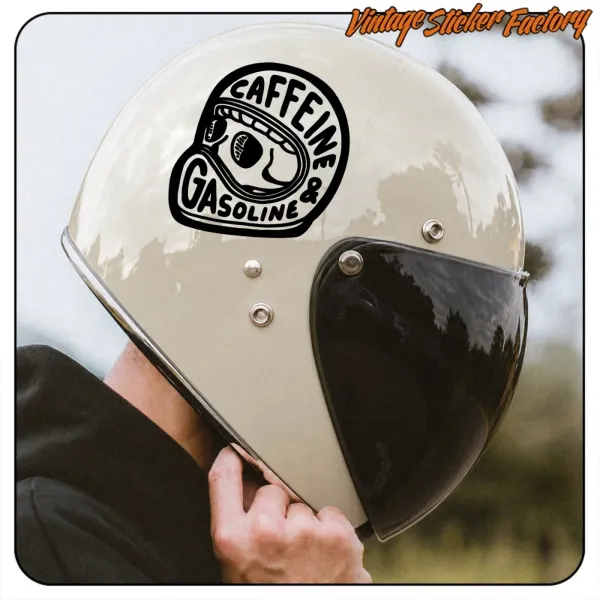 AUTOCOLLANT CAFFEINE & GASOLINE. ACHETEZ DES AUTOCOLLANTS EN VINYLE.