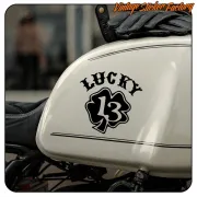Lucky 13 Aufkleber im Old-School-Tattoo-Stil