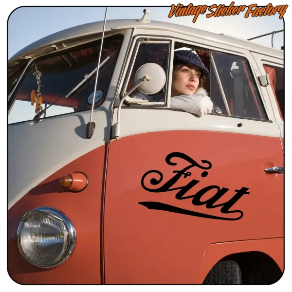 AUTOCOLLANT FIAT VINTAGE LOGO. ACHETEZ DES AUTOCOLLANTS EN VINYLE.