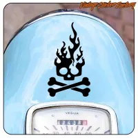 SKULL FLAME AUFKLEBER. KAUFEN SIE VINYLAUFKLEBER.