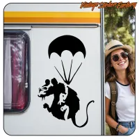 PARACHUTE RAT BANKSY' STICKERS.