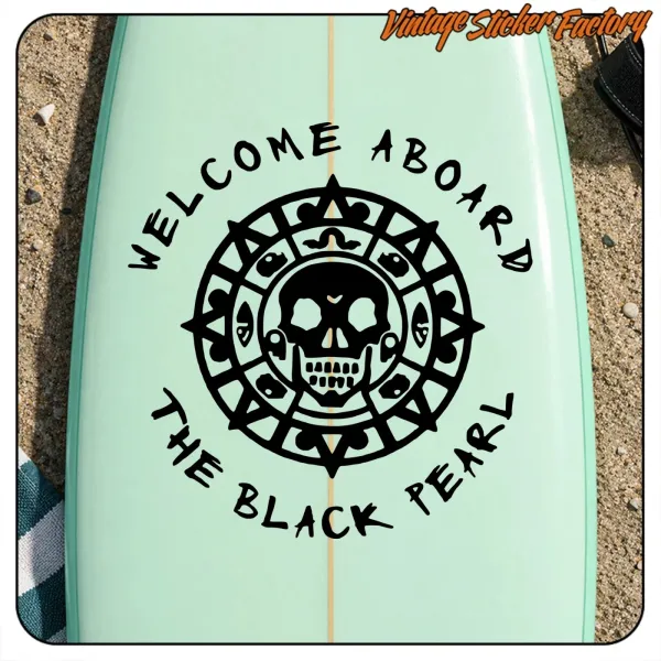 AUTOCOLLANT WELCOME ABOARD - THE BLACK PEARL. ACHETEZ DES AUTOCOLLANTS EN VINYLE.