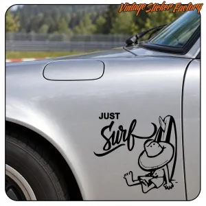 AUTOCOLLANT JUST SURF. ACHETEZ DES AUTOCOLLANTS EN VINYLE.