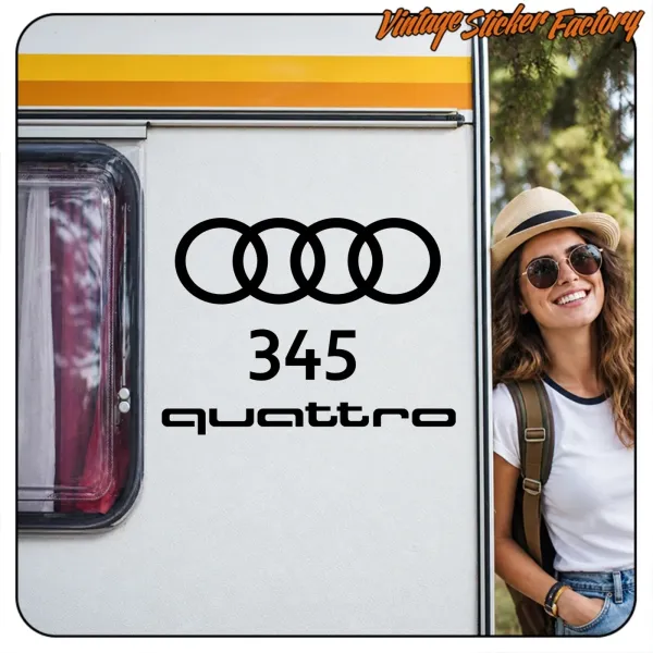 AUDI 345 QUATTRO AUFKLEBER. KAUFEN SIE VINYLAUFKLEBER.