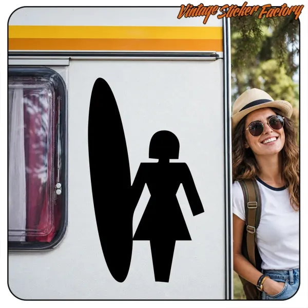 SURF GIRL 1 AUFKLEBER. KAUFEN SIE VINYLAUFKLEBER.