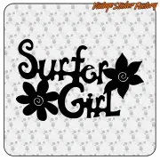 Pegatina Surfer Girl de vinilo troquelado