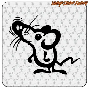 Mouse Sticker in Cut Vinyl | Vintage Sticker Factory