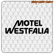 MOTEL WESTFALIA AUFKLEBER. KAUFEN SIE VINYLAUFKLEBER.
